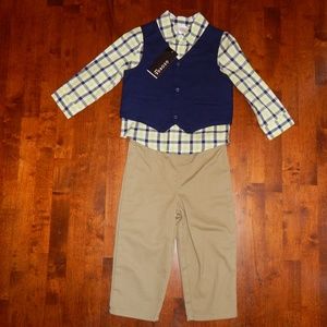 George 3-Piece Outfit Vest Shirt Pant Set